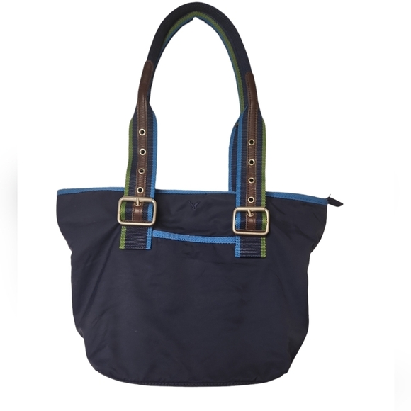 American Eagle Outfitters Handbags - American Eagle Dark Blue Nylon/Cotton Canvas Tote Bag
